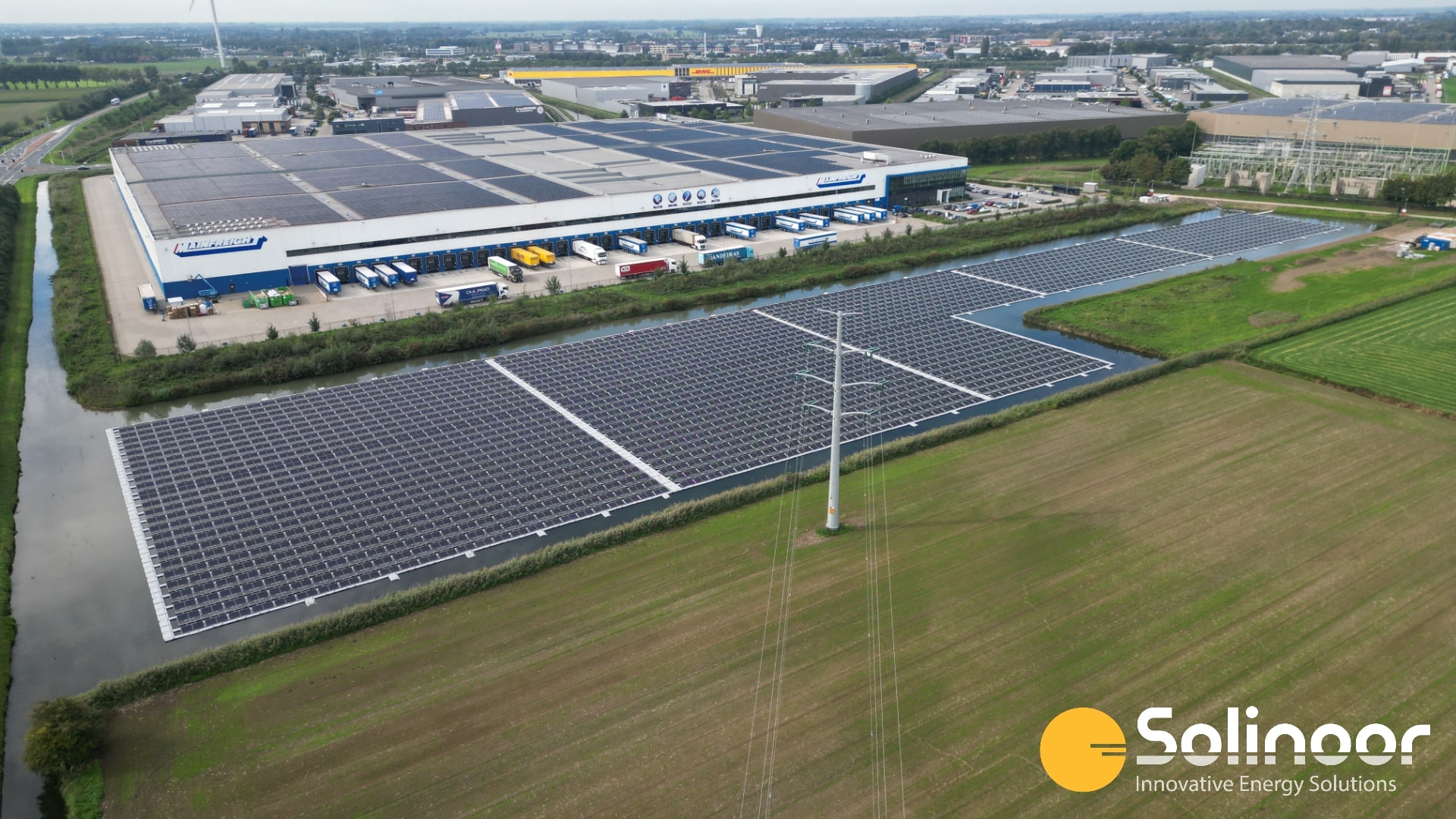 Floating solar park zaltbommel complete industry and business park operational