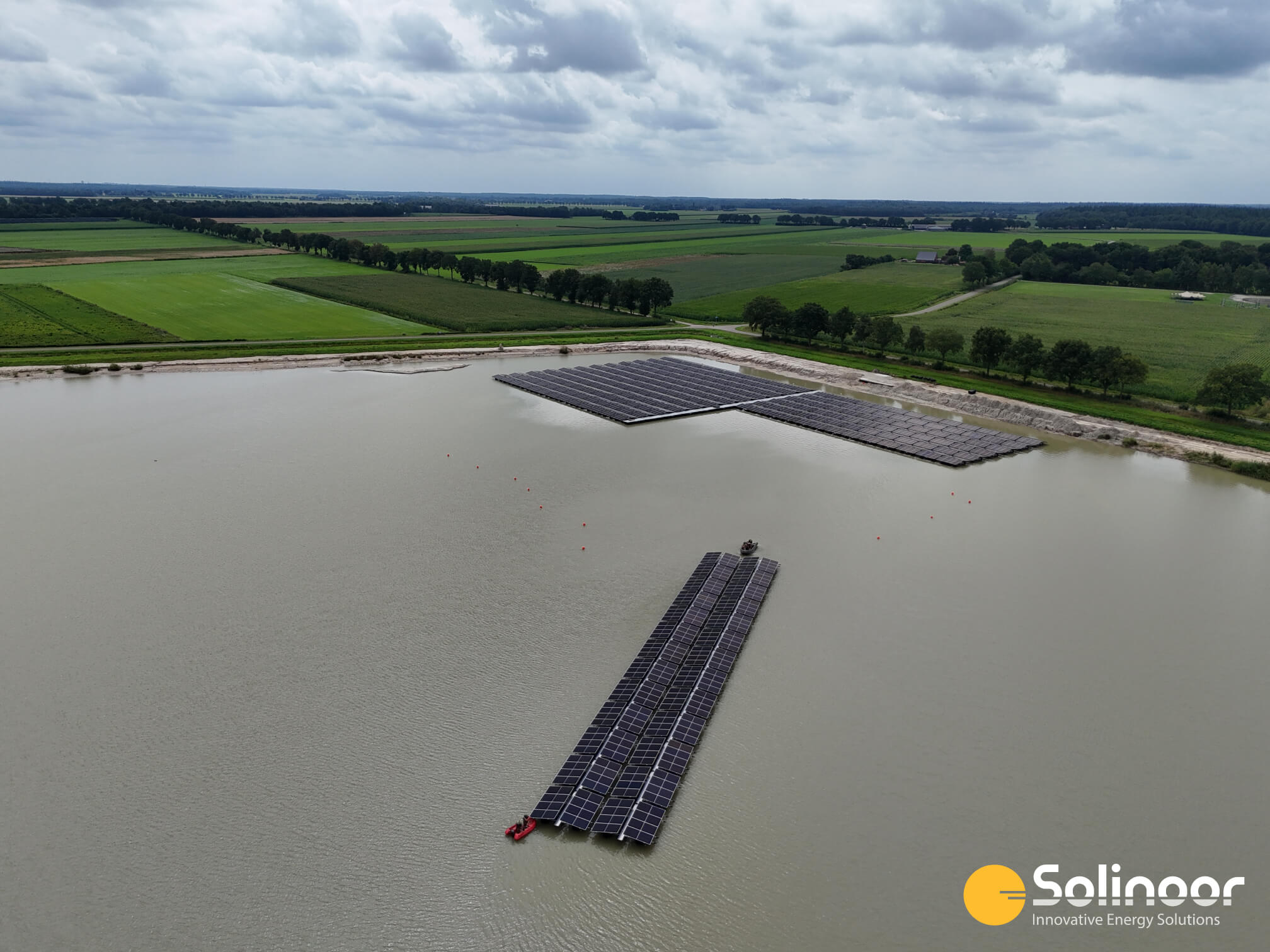 Ellertshaar sand extraction floating solar 3D street-view, Drenthe, Netherlands