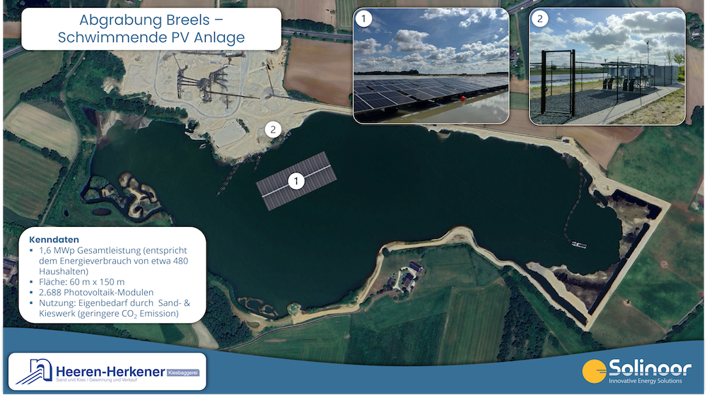 Floating solar park Zaltbommel completed with an areal view on nature